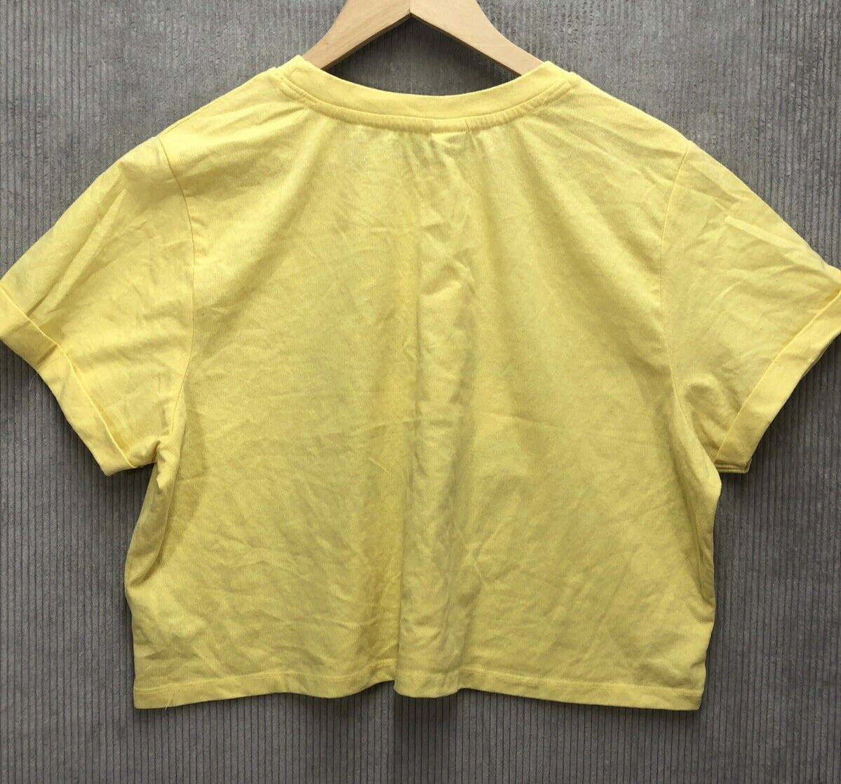 Recycle Threads Yellow Stone Park Tee Shirt Size Large Yellow Cropped