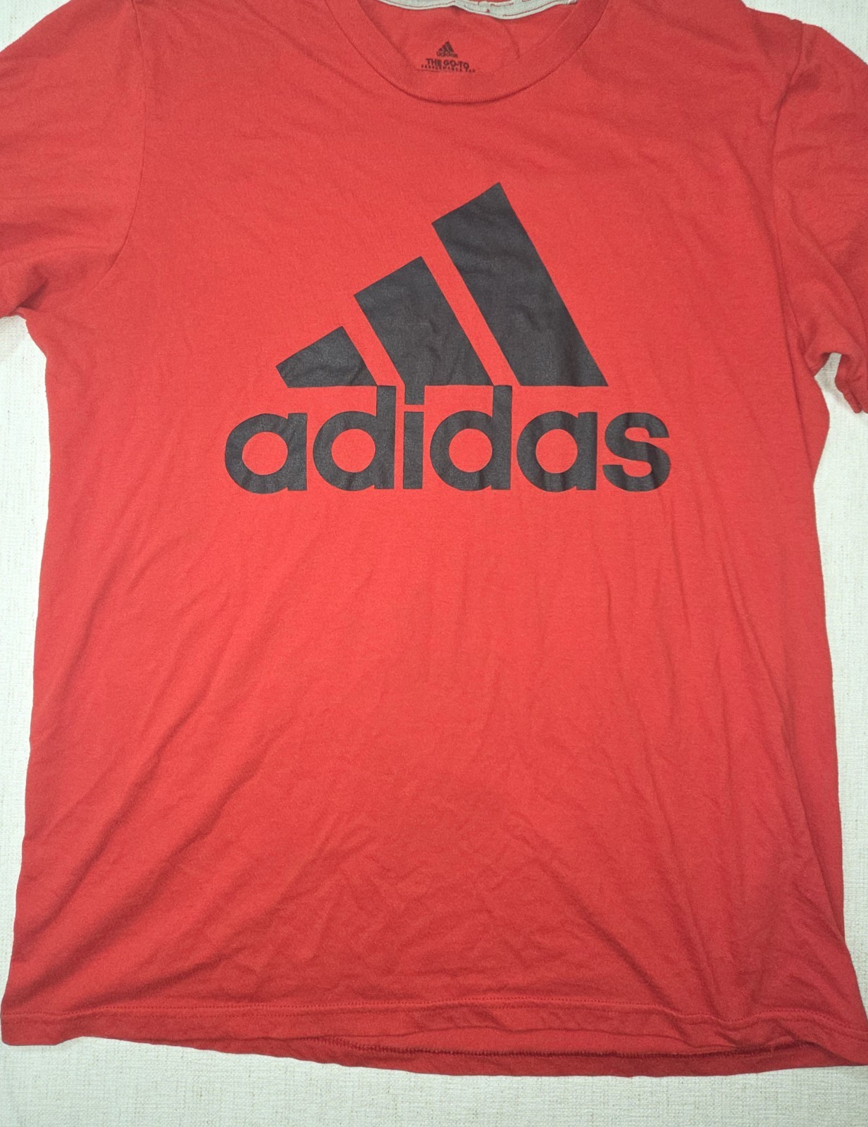 Adidas Performance Tee Red Short Sleeve T-Shirt Cotton/Polyester Size L