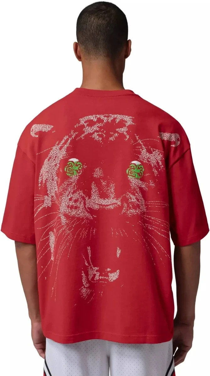 NWT Nike Air Jordan Men’s Oversized 23 Black Cat Shirt Red Size Large