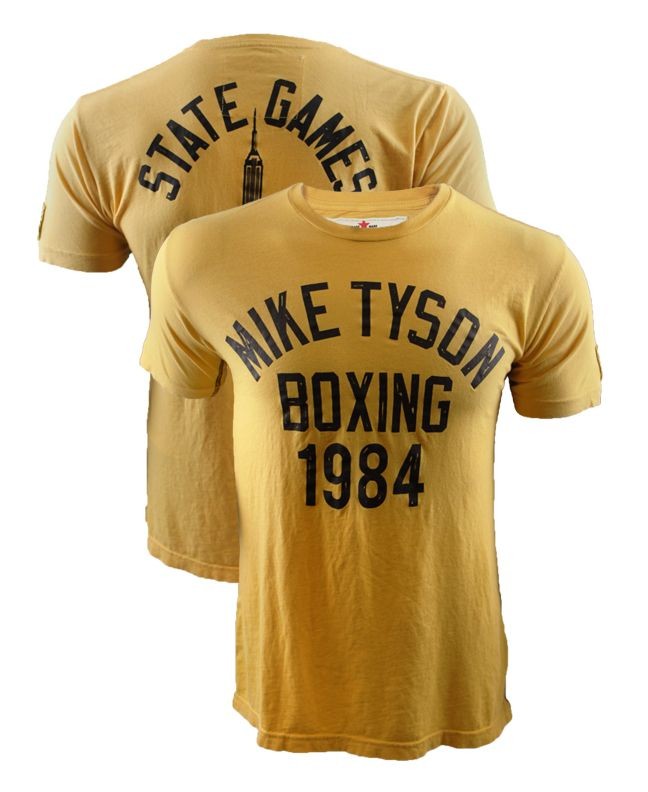 Remake Mike Tyson Boxing 1984 2 sided Yellow Short Sleeve T shirt NH26075