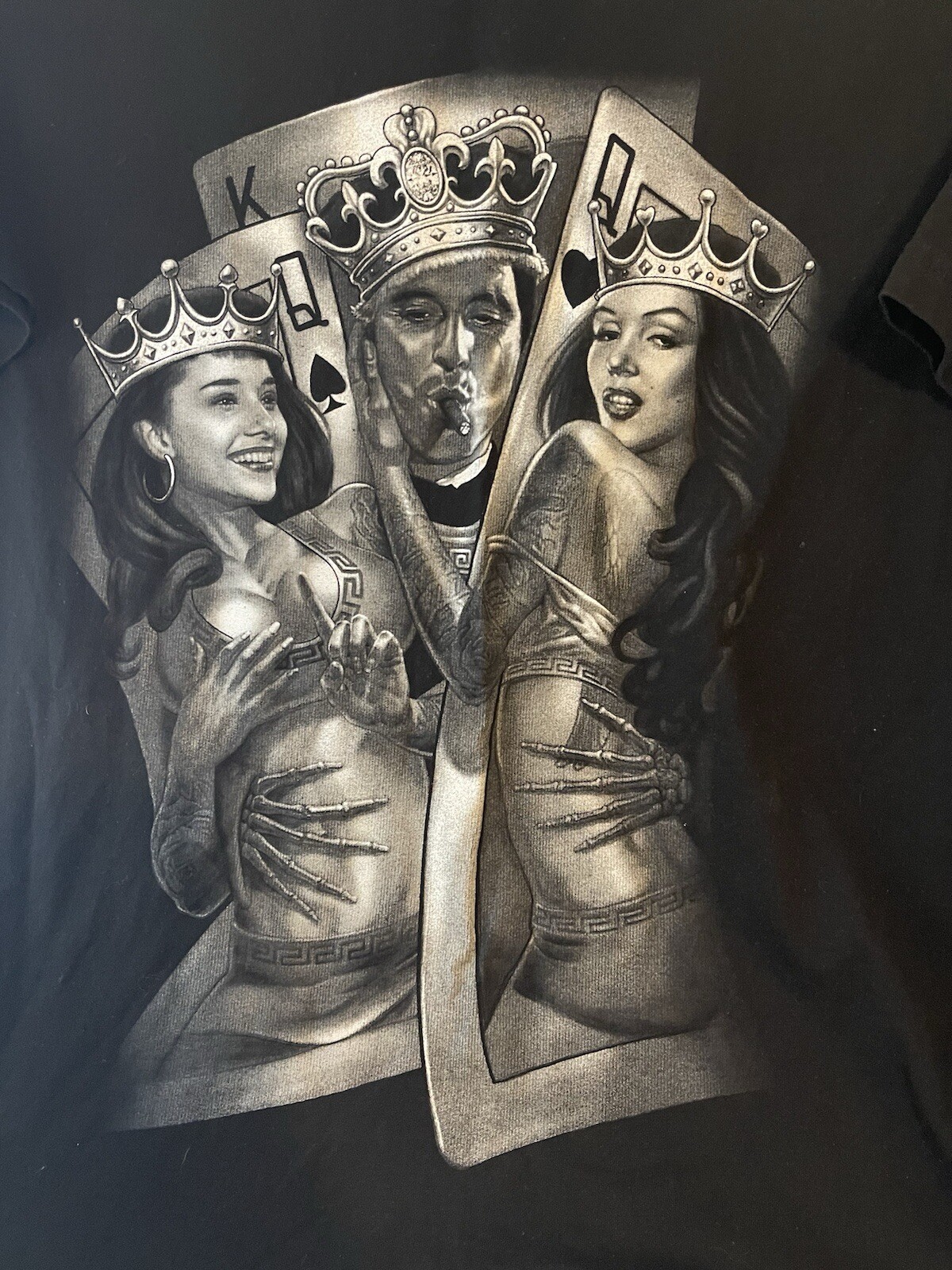 Og Abel 2 of a Kind Skeleton King & Queens Skull Hip Hop Black T-shirt 3x
