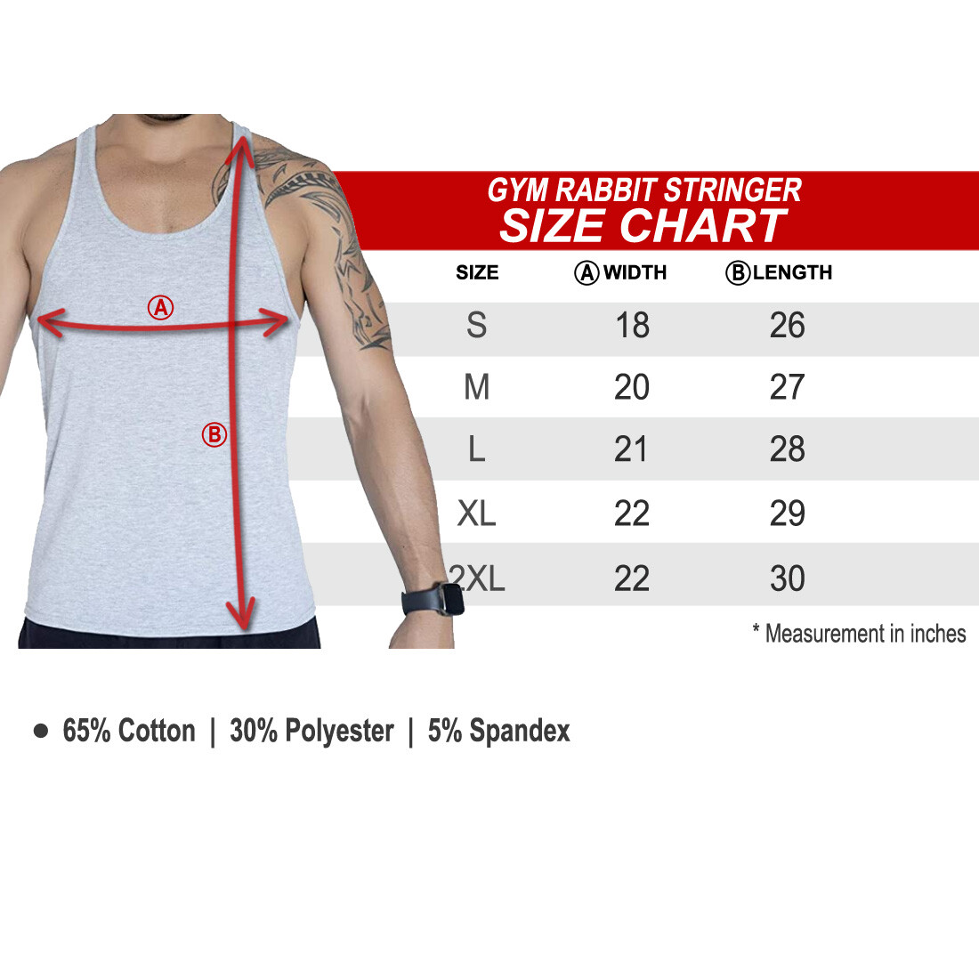 Gym Rabbit Men’s Bodybuilding Stringer Singlets Weight-Training Racerback Tank
