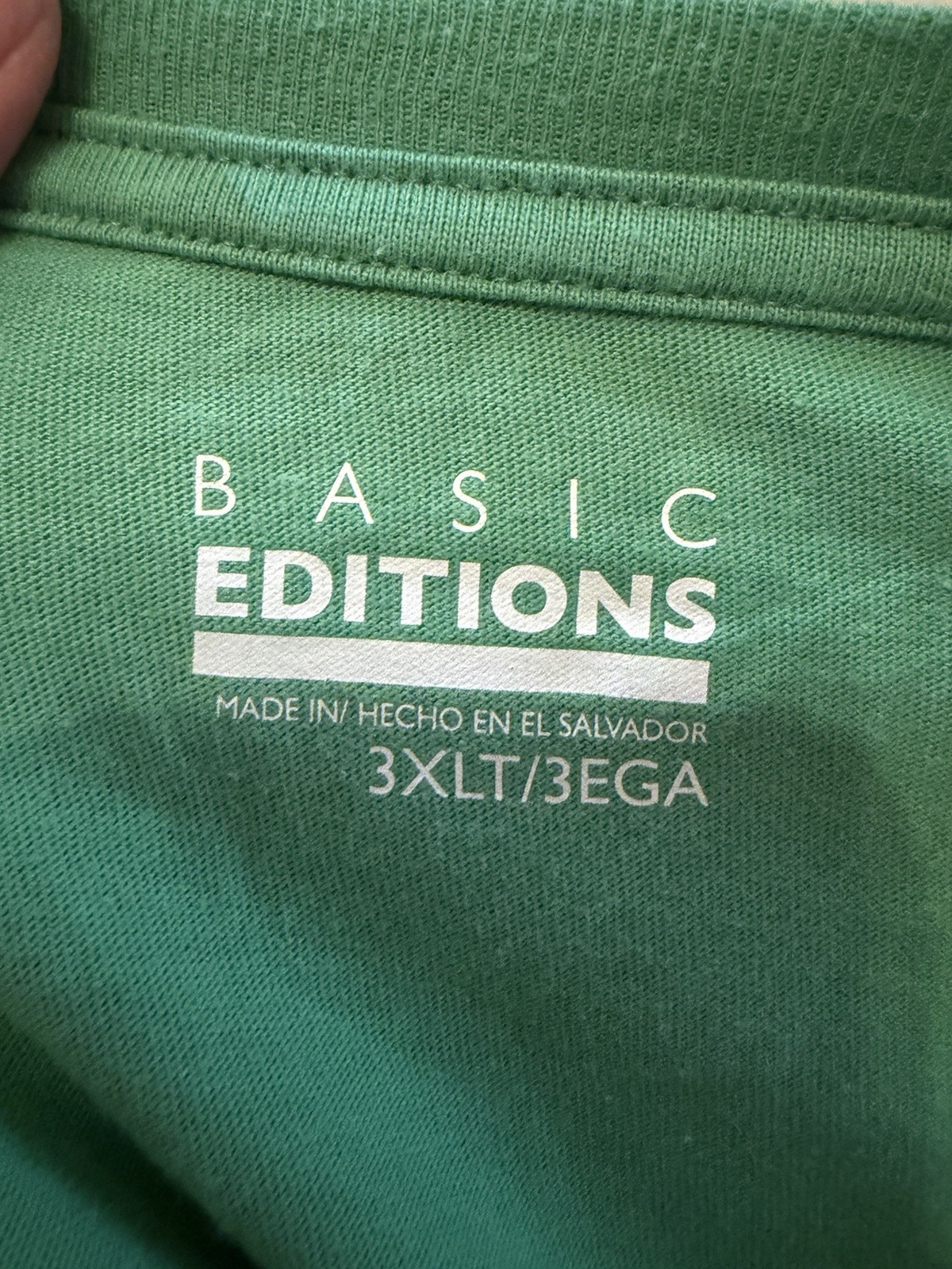 New Basic Editions Men’s 3XLT Big & Tall T-Shirt Emerald DarkGreen Short Sleeve
