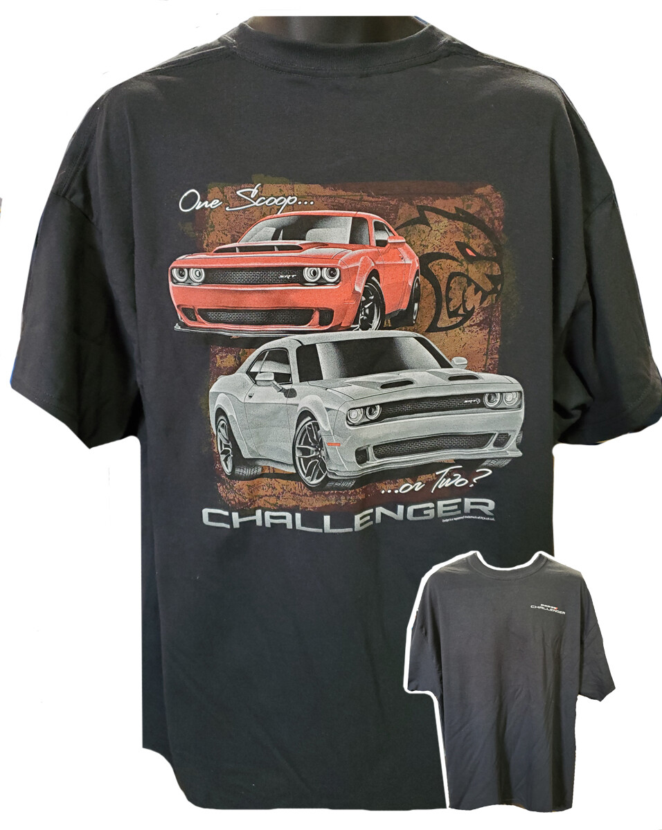 David Carey Dodge Challenger 2 Scoops Hellcat Cars Automobiles T Shirt 48228