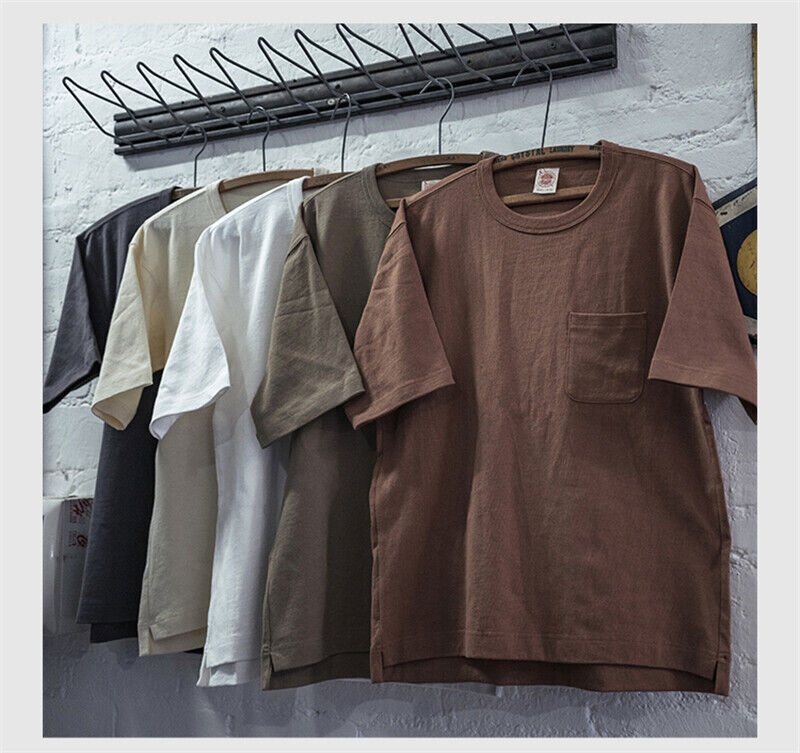 NON STOCK Drop Shoulder Pocket T-Shirt Loose Fit Men’s Heavyweight Cotton Tee