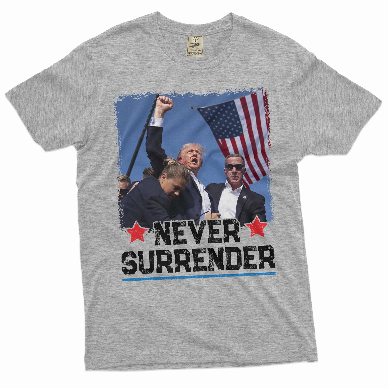 Mens DJT Shirt Donald Trump Patriotic Shirt Never Surrender Shirt Political Tee