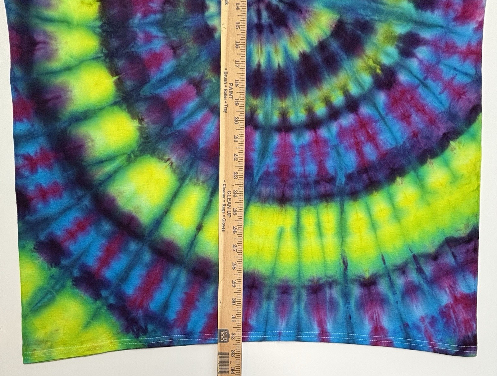 Handmade Tie Dye Adult T-Shirt XXL Multicolor Spiral Long Length George Tee NEW