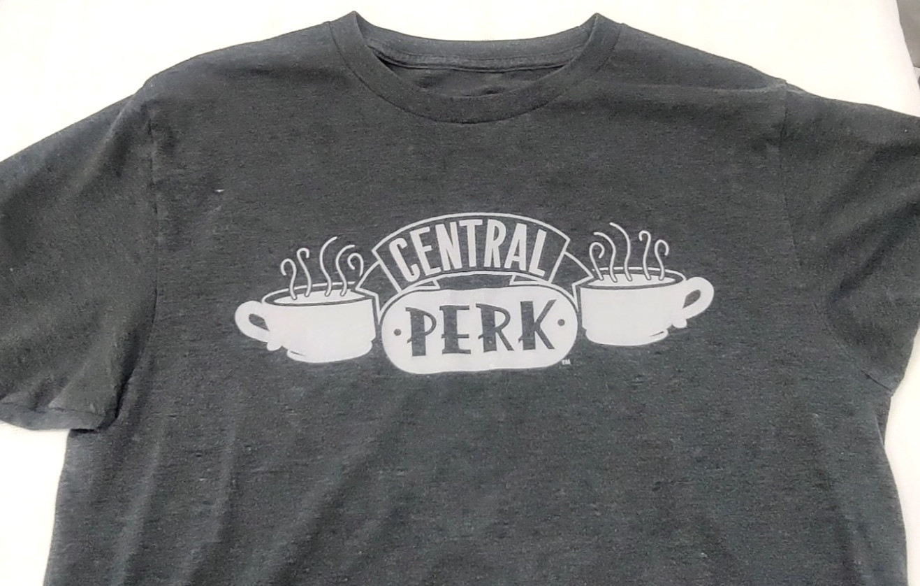 Central Perk Graphic T Shirt M Charcoal Gray Ripple Junction Friends TV Show