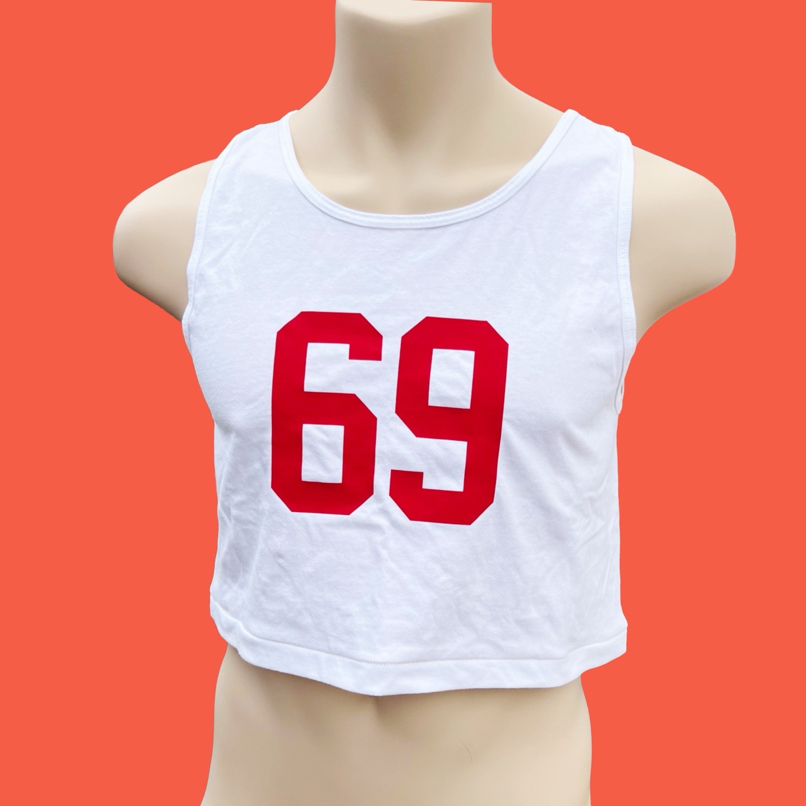 Varsity Personalization number Custom print men white crop tank top