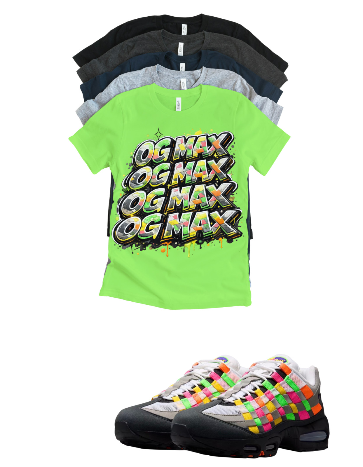 Custom Shirt To Match Max 95 OG MAX Woven Multi-Colored Tee Sneaker
