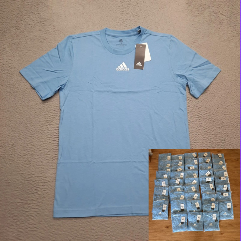 Adidas Fresh Tee Shirt Men’s XL 2XL 3XL Sky Blue Short Sleeve Training BUNDLE 42