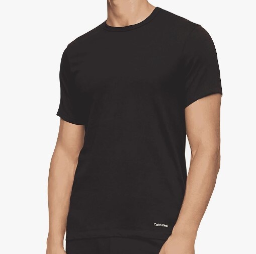 3 CALVIN KLEIN SLIM FIT BLACK WHITE CREWS S M L XL COTTON T-SHIRTS UNDERSHIRTS