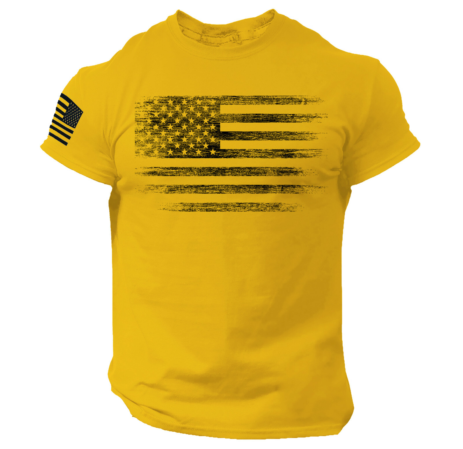 USA Distressed Flag Men T Shirt Patriotic American Tee S – 2XL