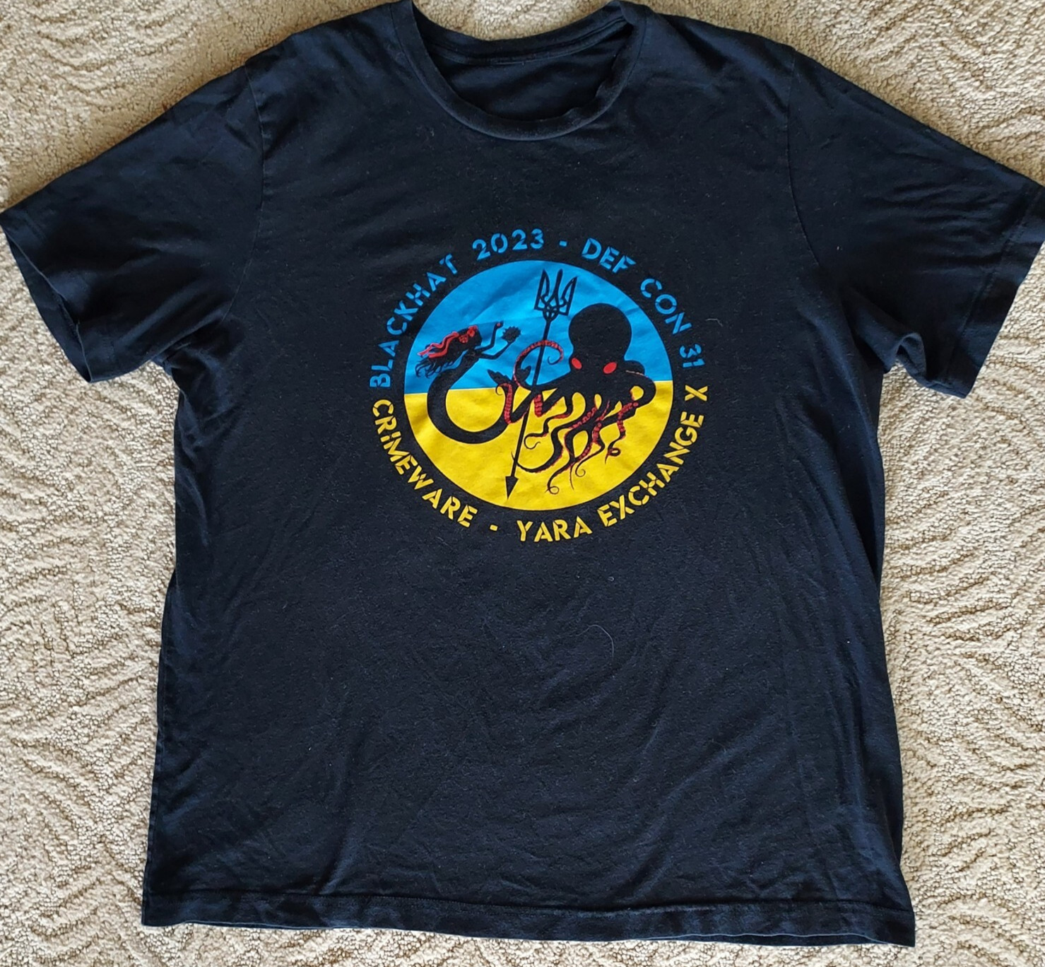 Rare Vintage 2023 Def Con Hacker T Shirt Double Sided Graphic Crimeware XL