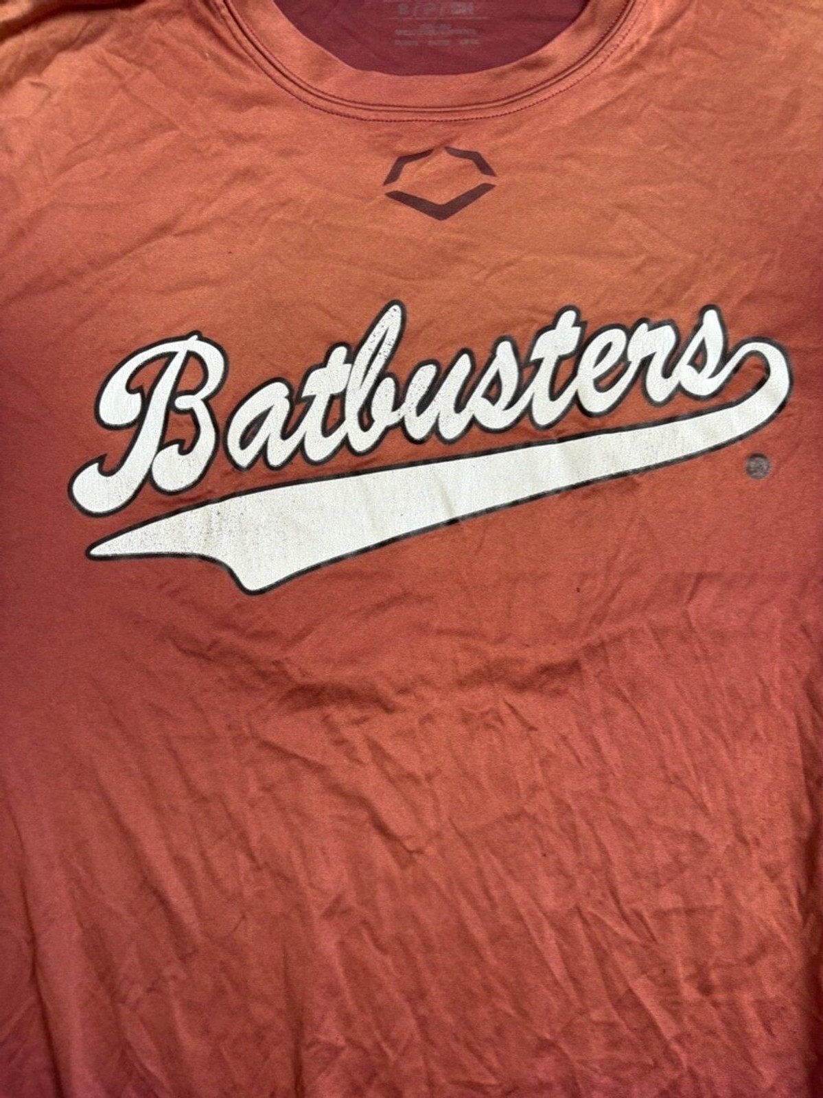 Men’s Russell Batbusters T-Shirt | Large Burgundy Orange Activewear for Baseball