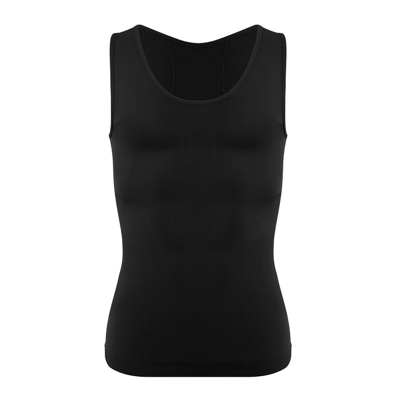 Mens Compression Shirt Slimming Body Shaper Vest Waist Traner Tops Tummy Control