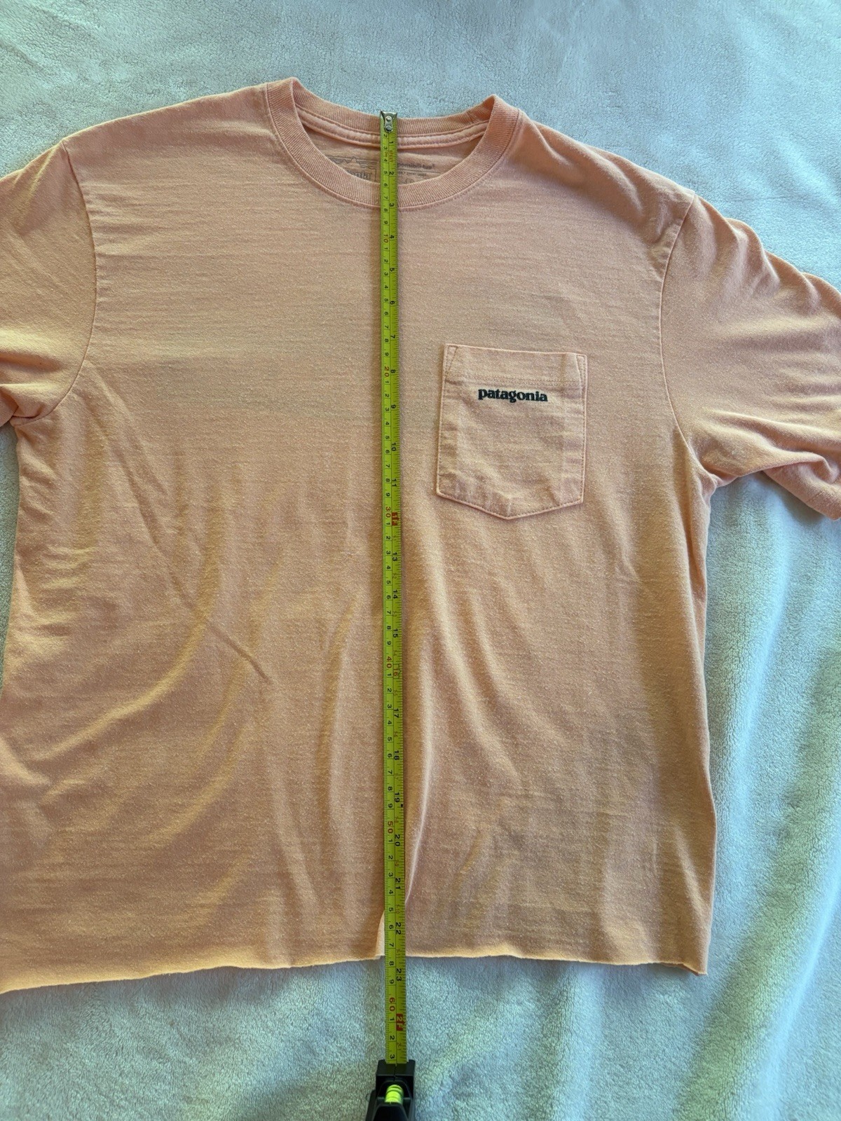 🔥Patagonia T Shirt Size Small (Cut-Off) Salmon Color Pocket Tee Recycled Poly