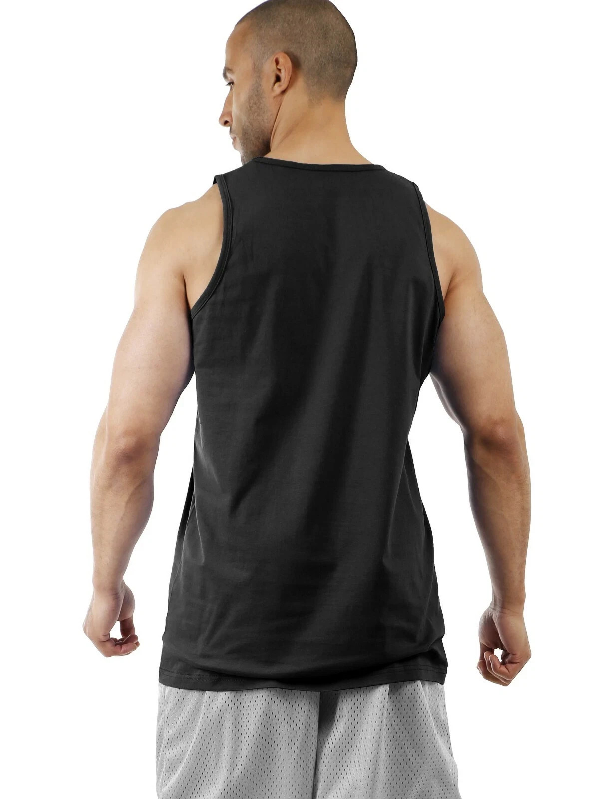 Mens Tank Top Muscle Gym Sleeveless Plain T-Shirts Tee A-Shirt 100%Cotton NEW