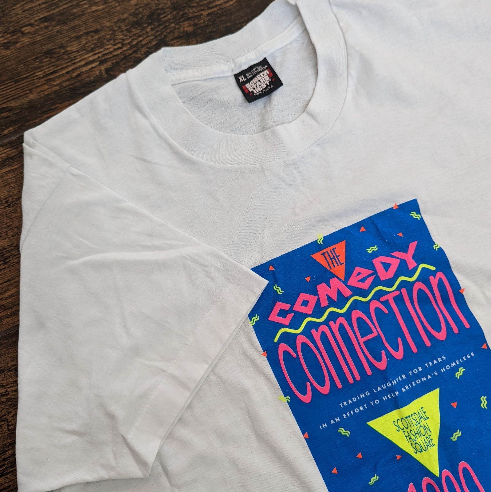Vintage 1990 The Comedy Connection Scottsdale Fashion Square Mall Tshirt Size XL