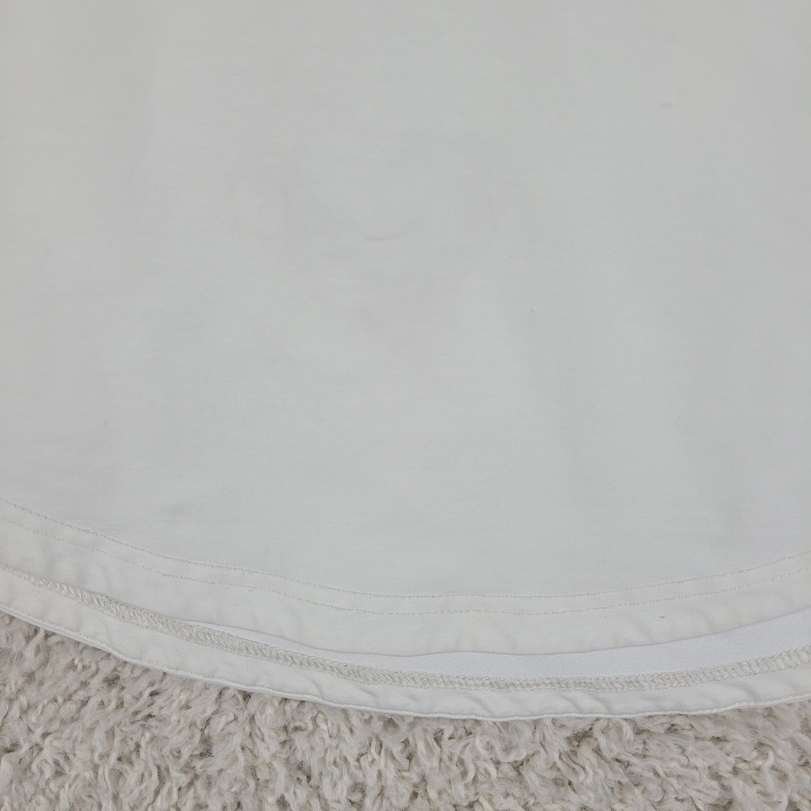 BYLT Raglan Shirt Adult M White Green Good 3/4 Sleeve Curved Hem Cotton Blend