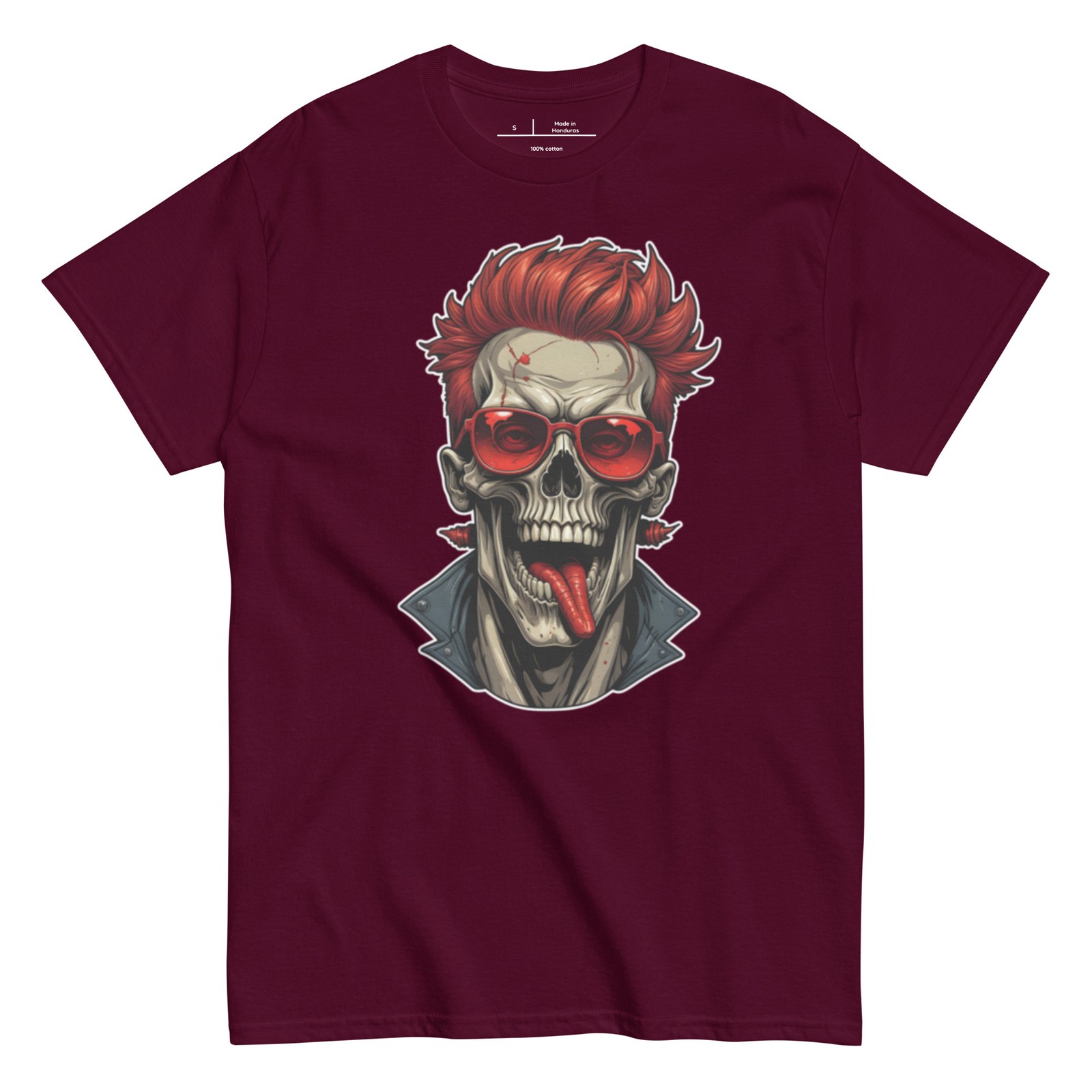 T-shirt maglietta classica unisex disegno teschio nuova stampa colorata