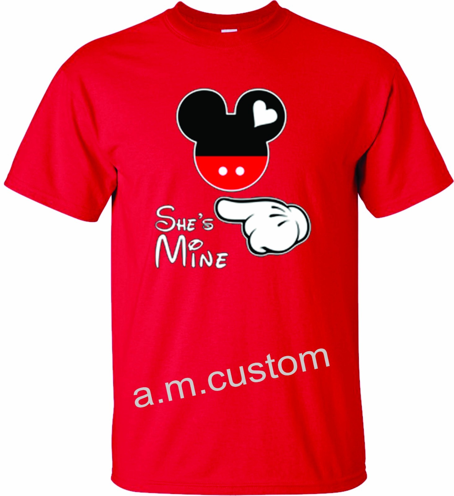 He’s Mine She’s Mine Mickey and Minnie Couple matching funny cute TShirts