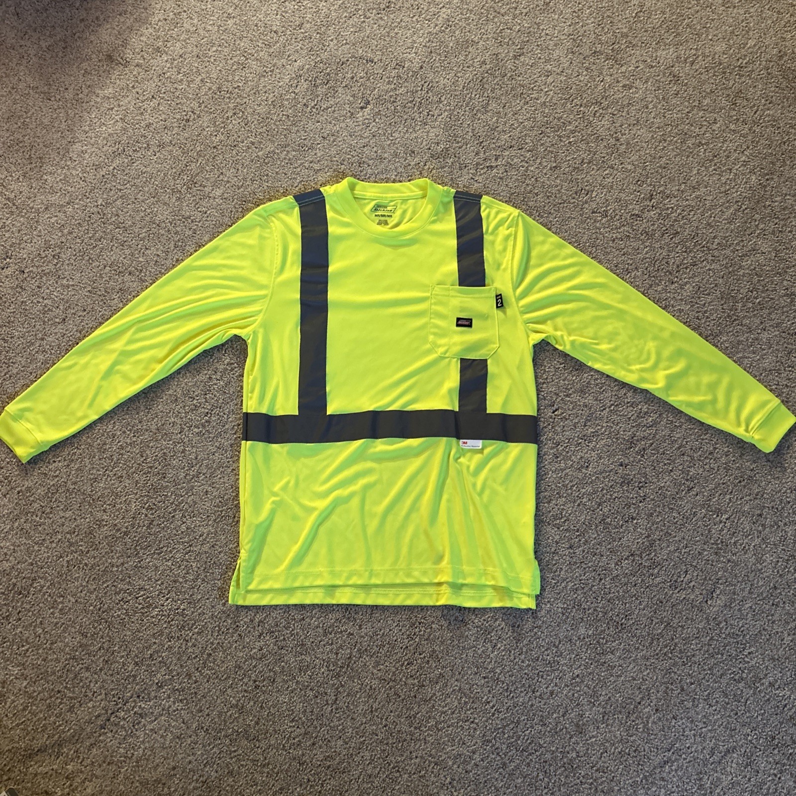 Dickies Hi-Visibility T-Shirt Yellow Mens Medium Yellow Reflective Work Shirt