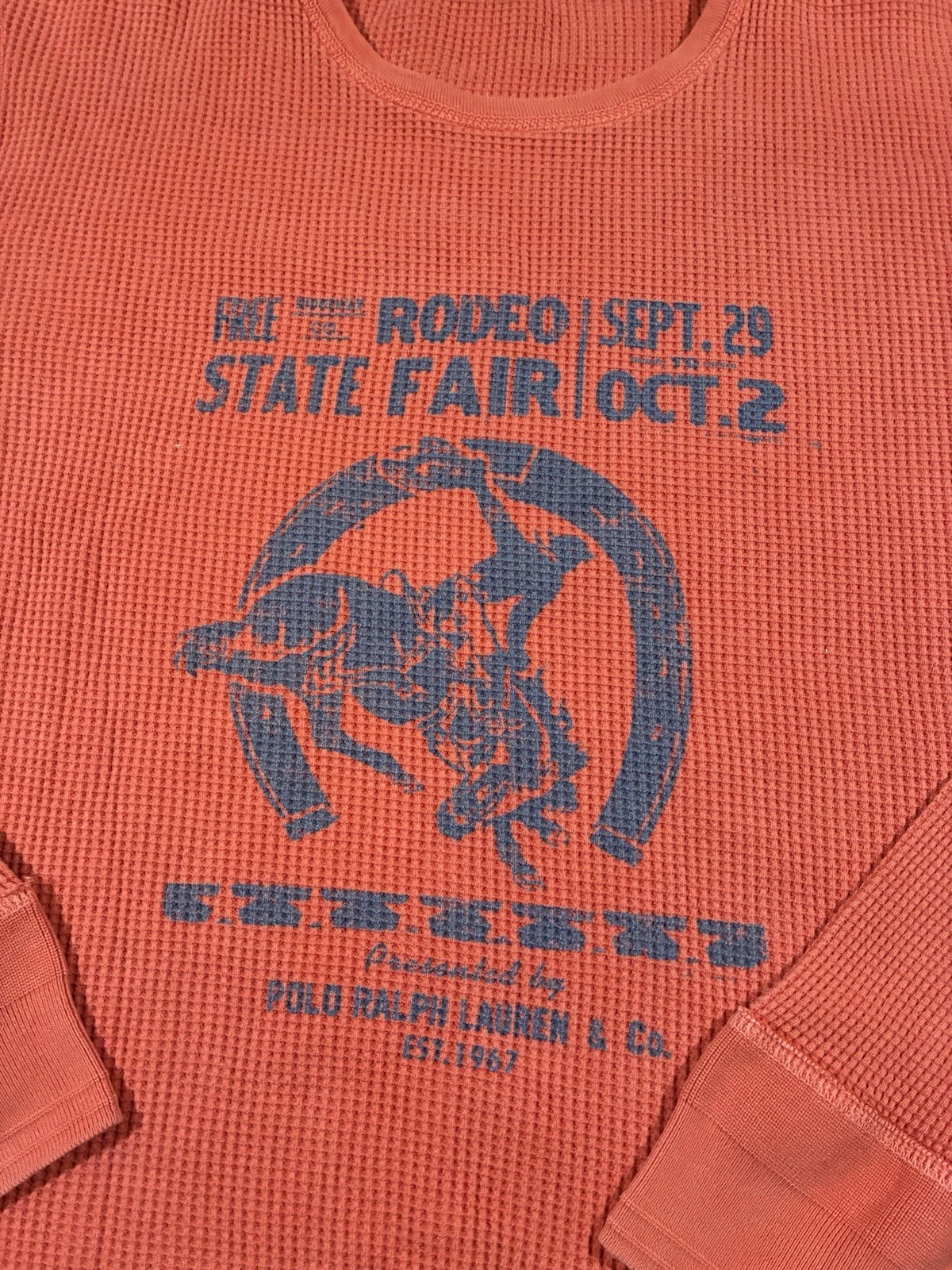 Ralph Lauren Polo State Fair Rodeo Cowboy Bronco Sportsman Western Shirt Large