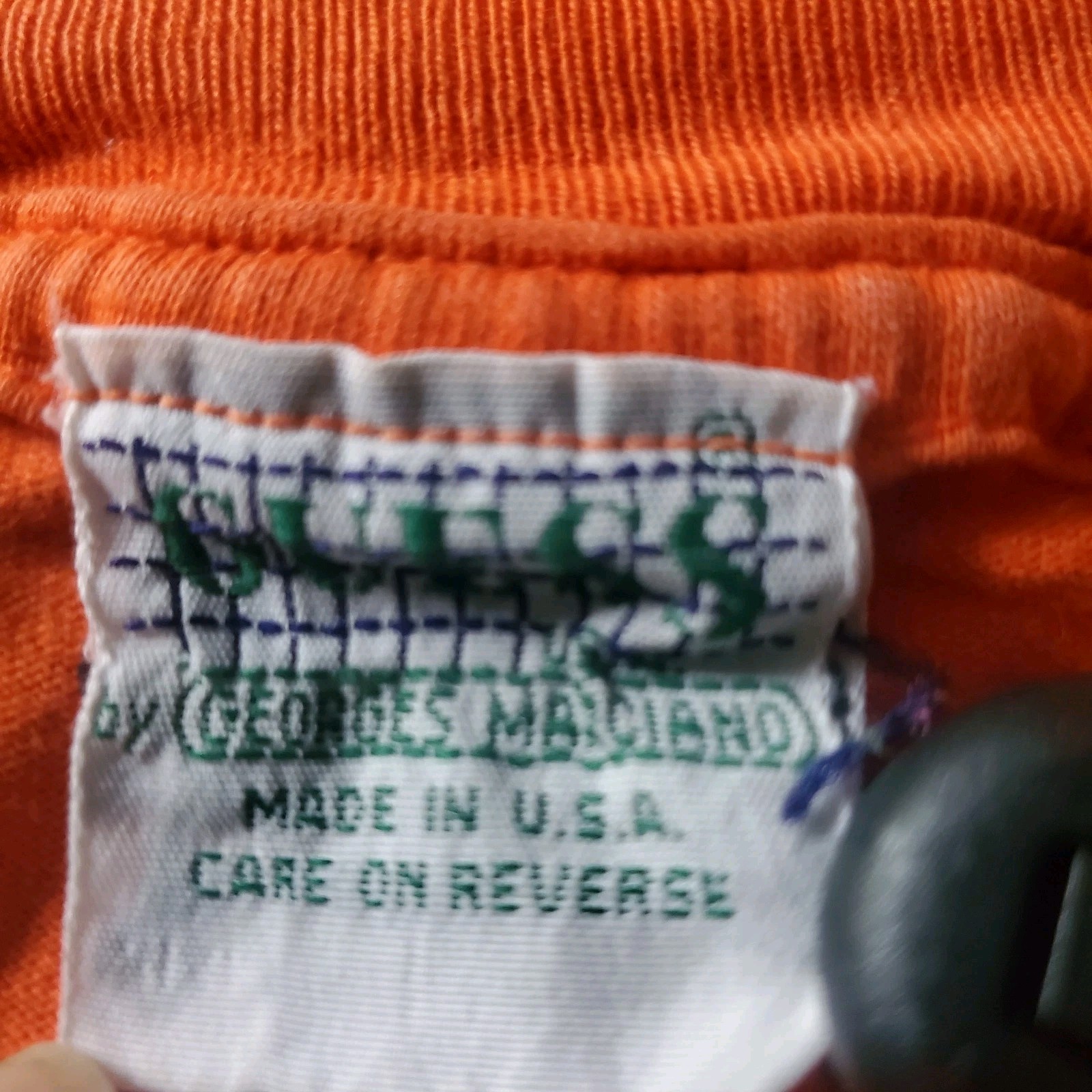 Vintage 90s Guess Athletics By Georges Marciano L Orange T-Shirt Made In USA