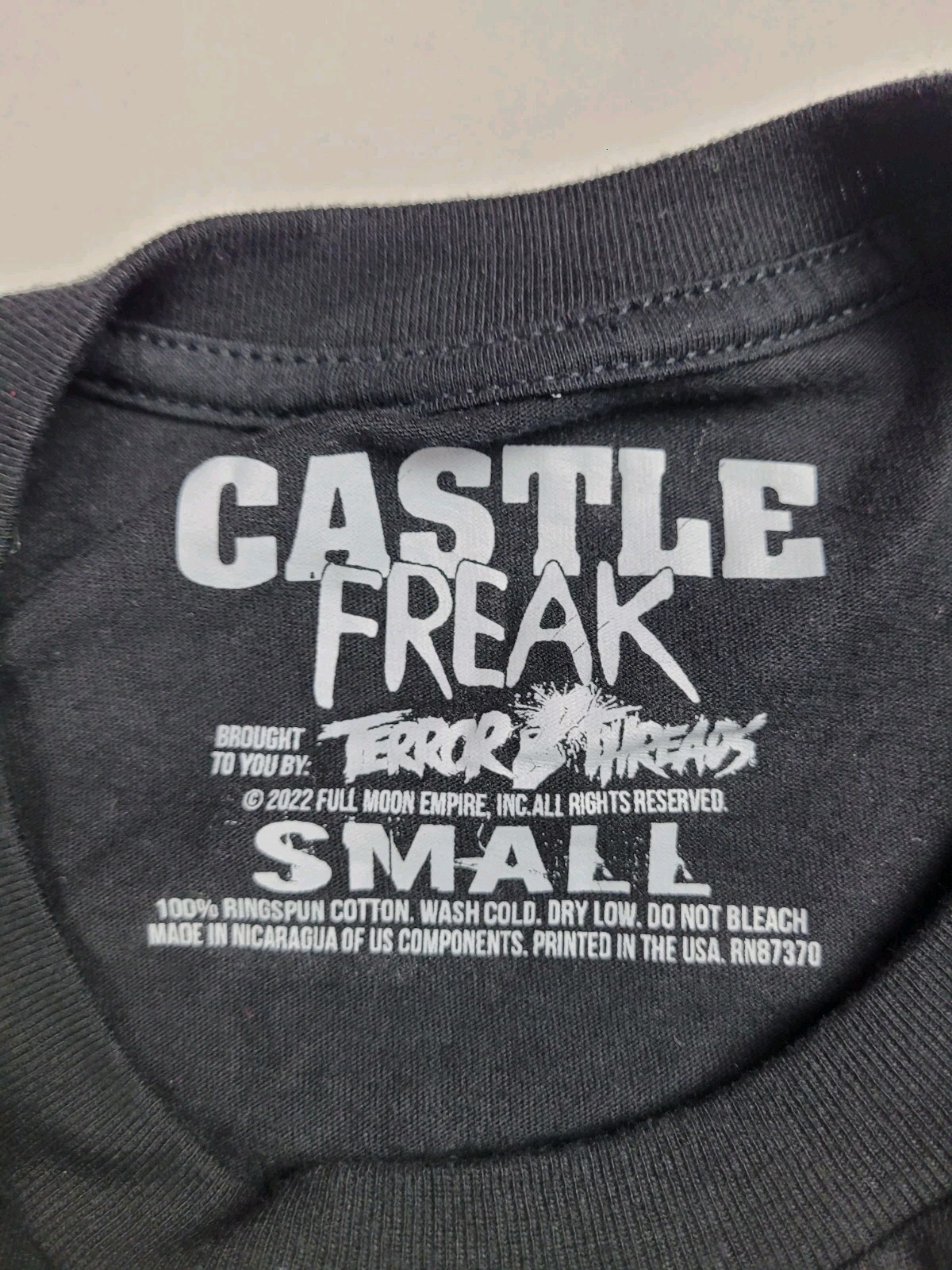 Castle Freak Terror Threads Tshirt Small Horror Film Black Jeffrey Combs