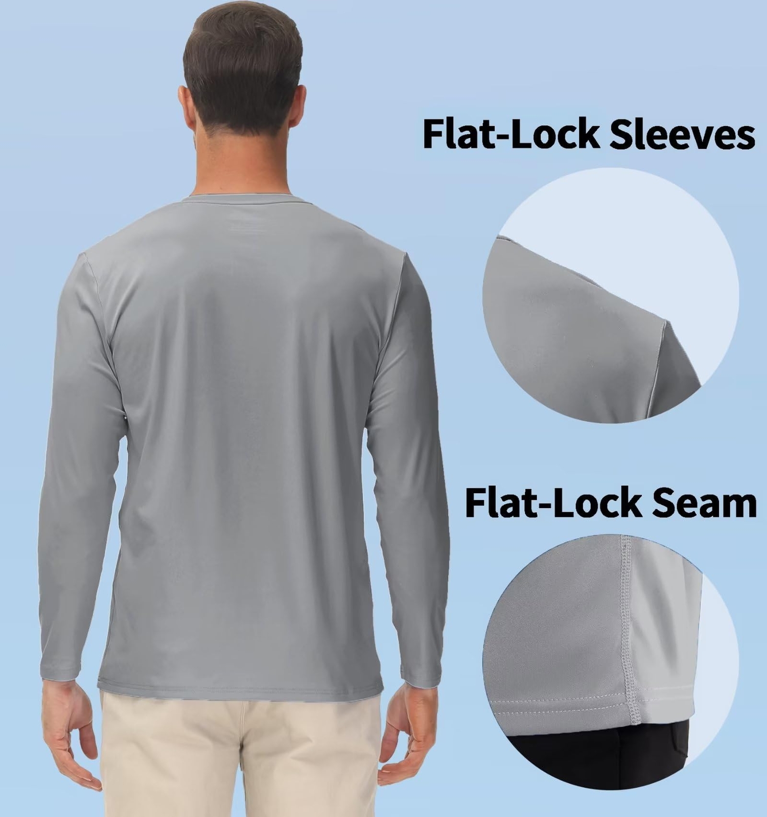 UPF50+ Men’s Long Sleeve T-Shirts UV Sun Protection Quick Dry Fishing Shirts Tee