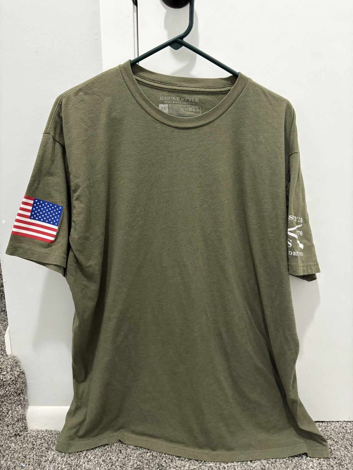 LOT Of 12 Grunt Style T Shirts Size 2XL XXL American Flag Military