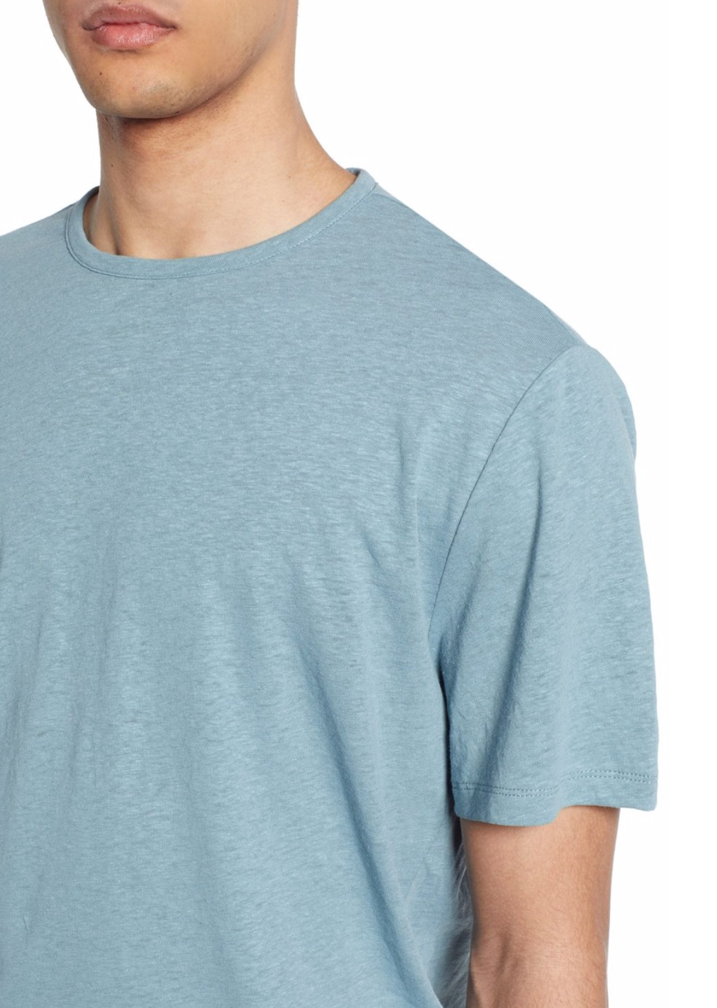 VINCE MEN’S BLUE SHORT SLEEVE SOLID LINEN/COTTON CREW T-SHIRT Sz XXL