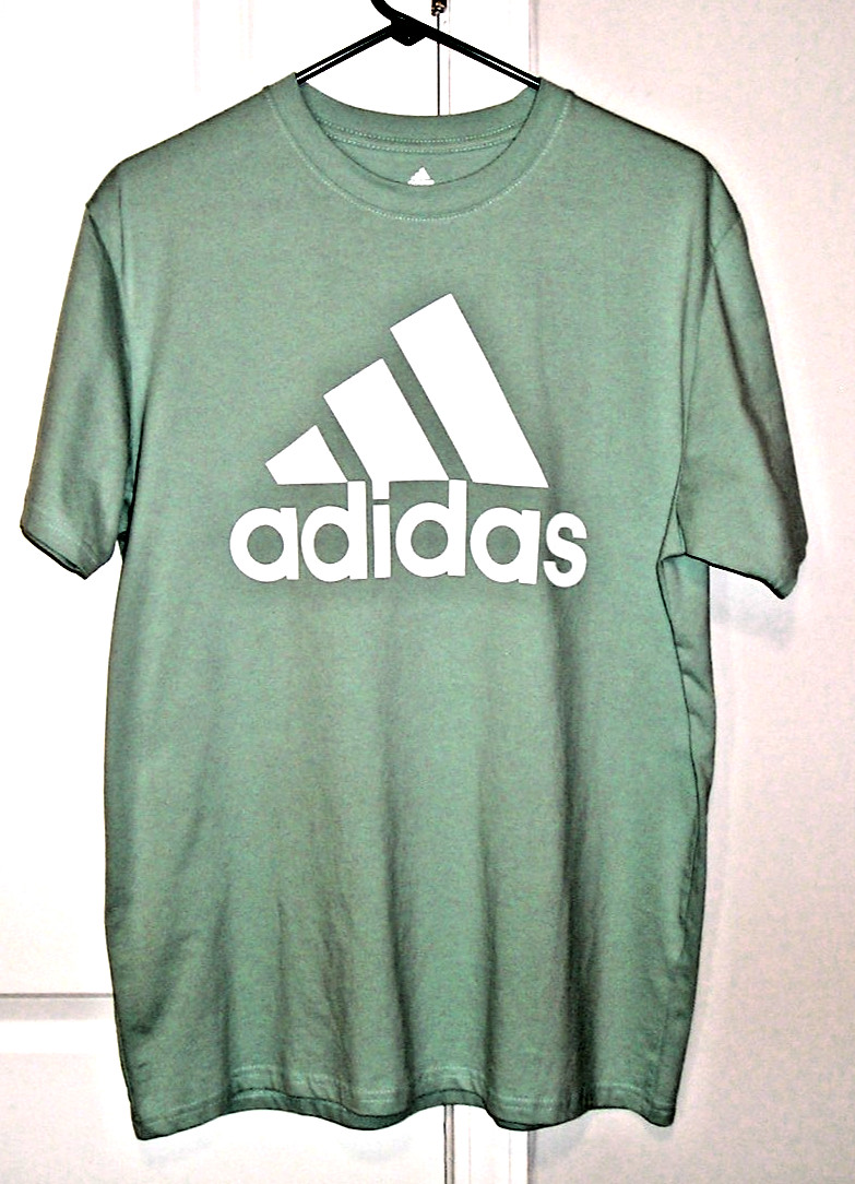 ADIDAS “GOLF” MEN’S (L) TEAL SHORT SLEEVE COTTON CREW NECK LOGO T. SHIRT~NICE!