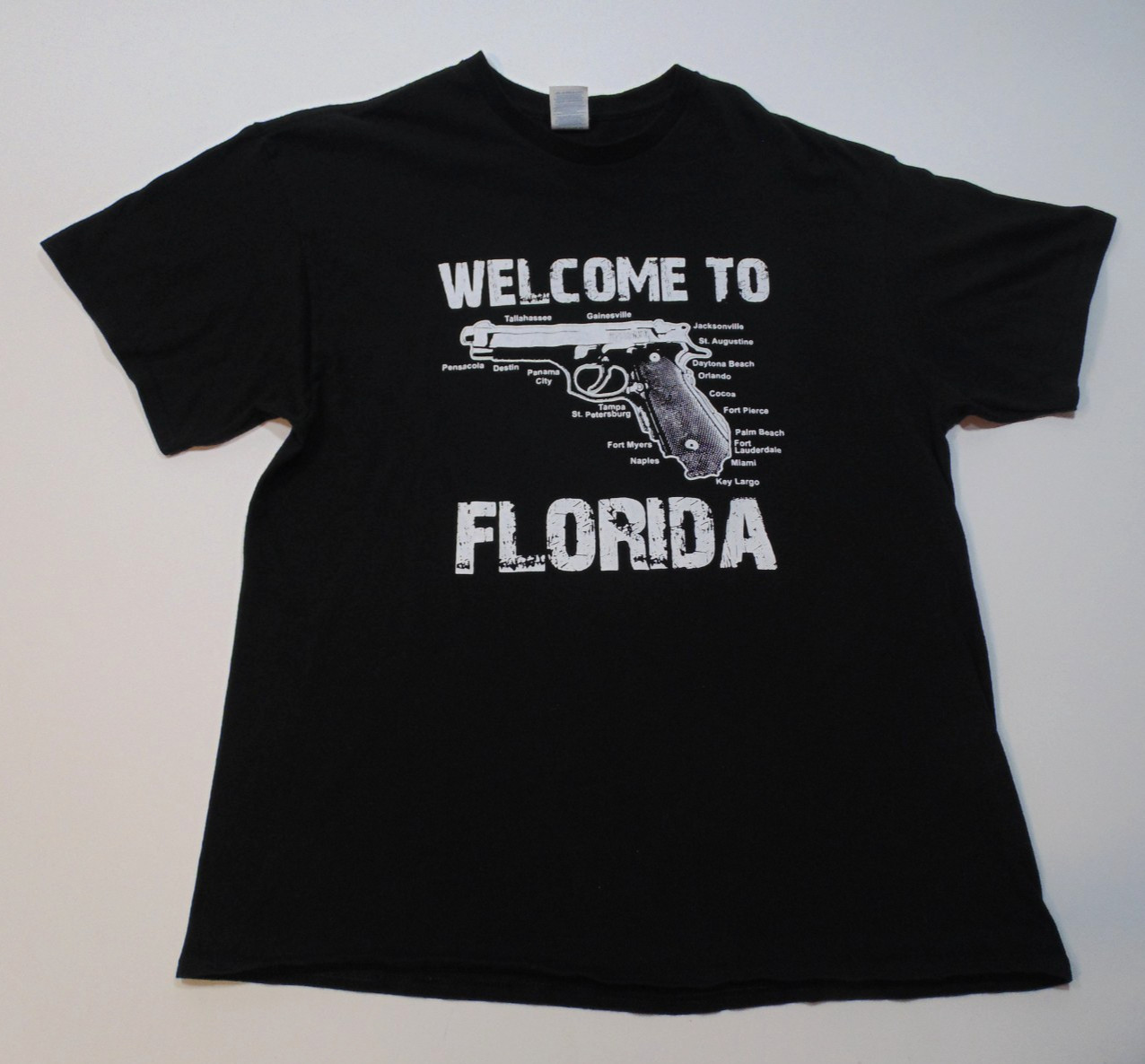 Welcome To Florida Pro Gun Rights Florida Map Men’s XL T-shirt Delta Pro Weight
