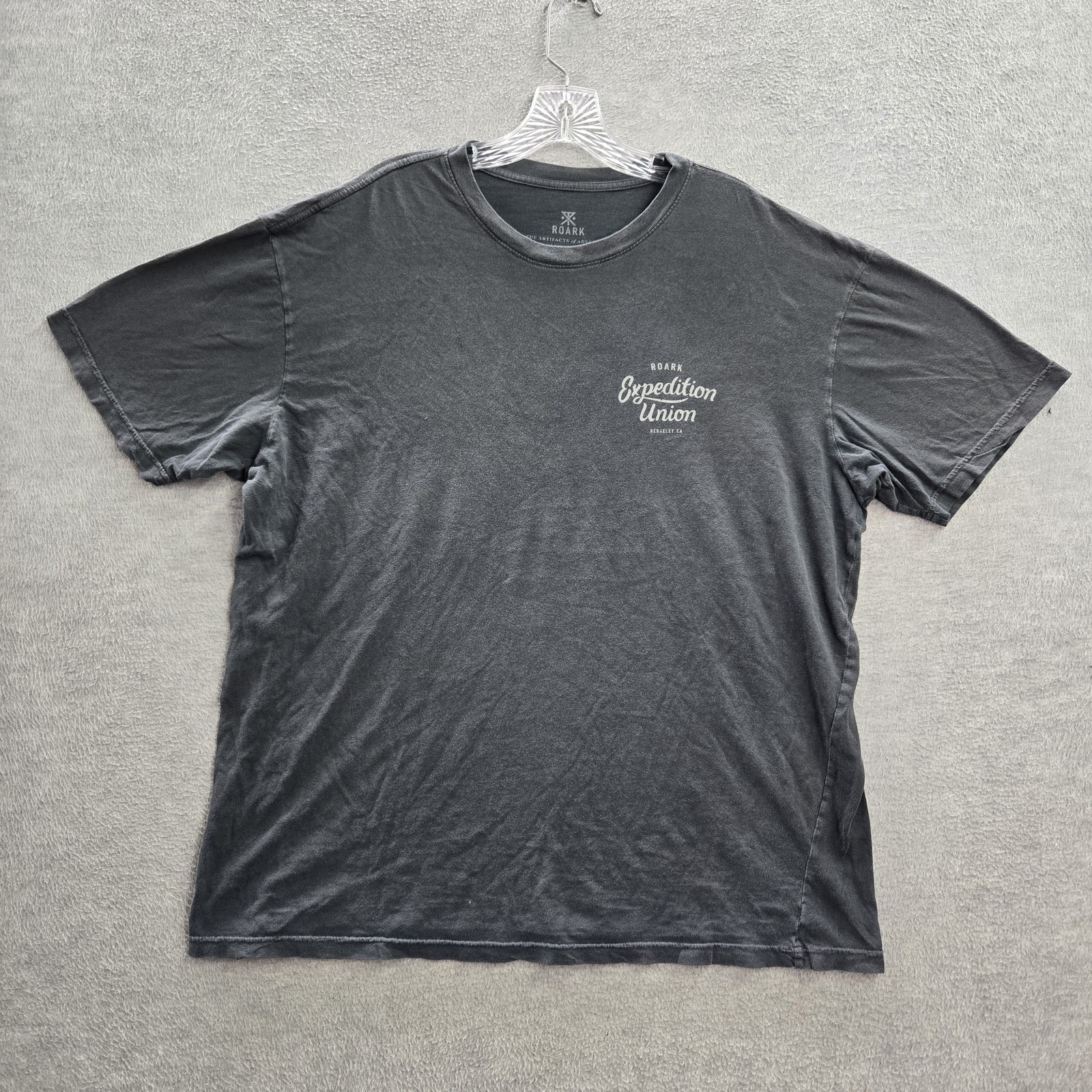 Roark Men Shirt 2XL Gray Expedition Union Graphic Logo Short Sleeve Pullover Tee