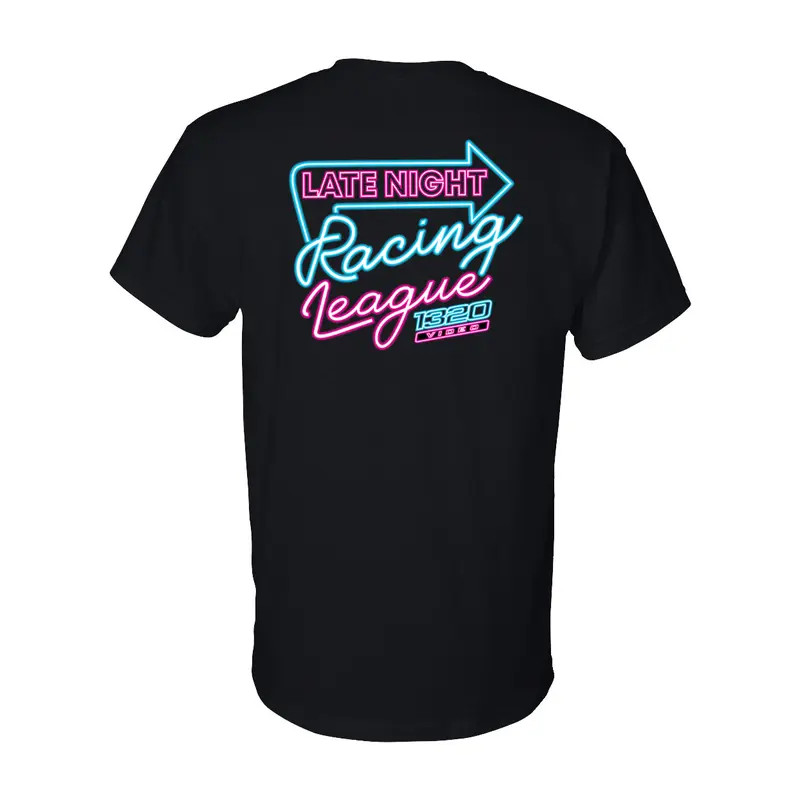 1320 Video Late Night Racing League T-Shirt ? Neon Lights Street Racing Vibes