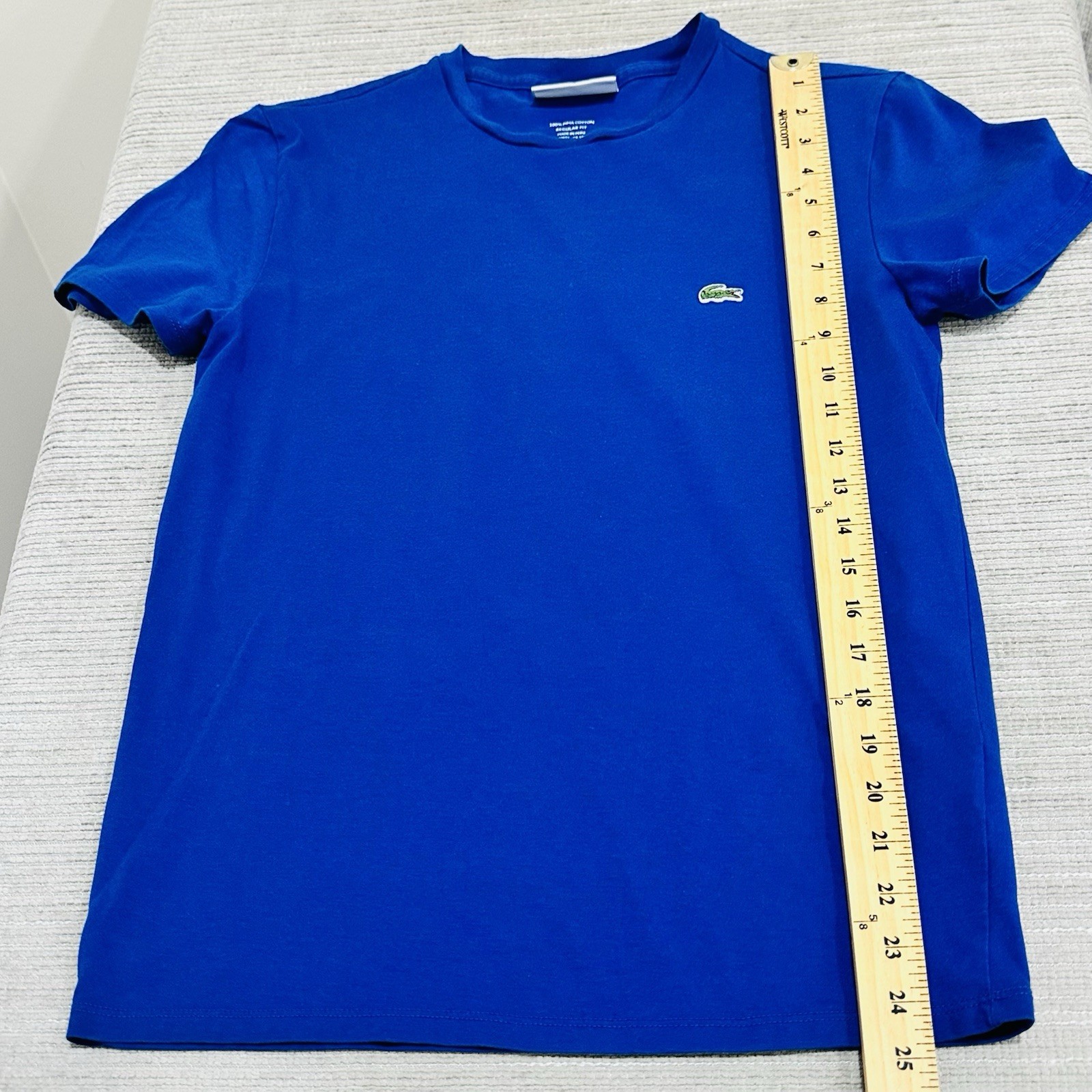 Lacoste Men’s Regular Fit Crew Neck T-Shirt Blue Size 2 (XS ) Pima Cotton TH6709