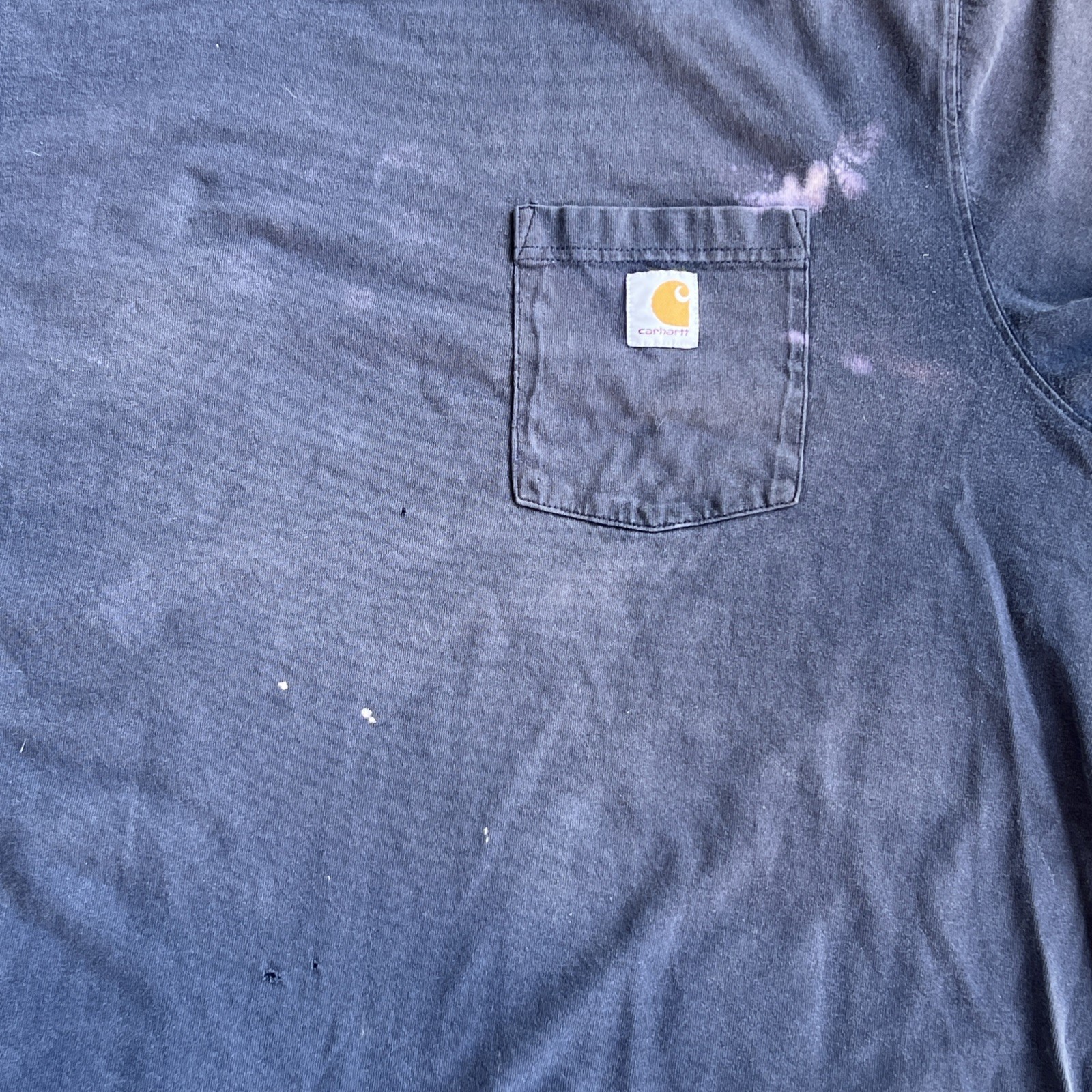 Carhartt Original Fit Mens 2XL Navy Pocket Tee Bridge Graphic Distressed Faded