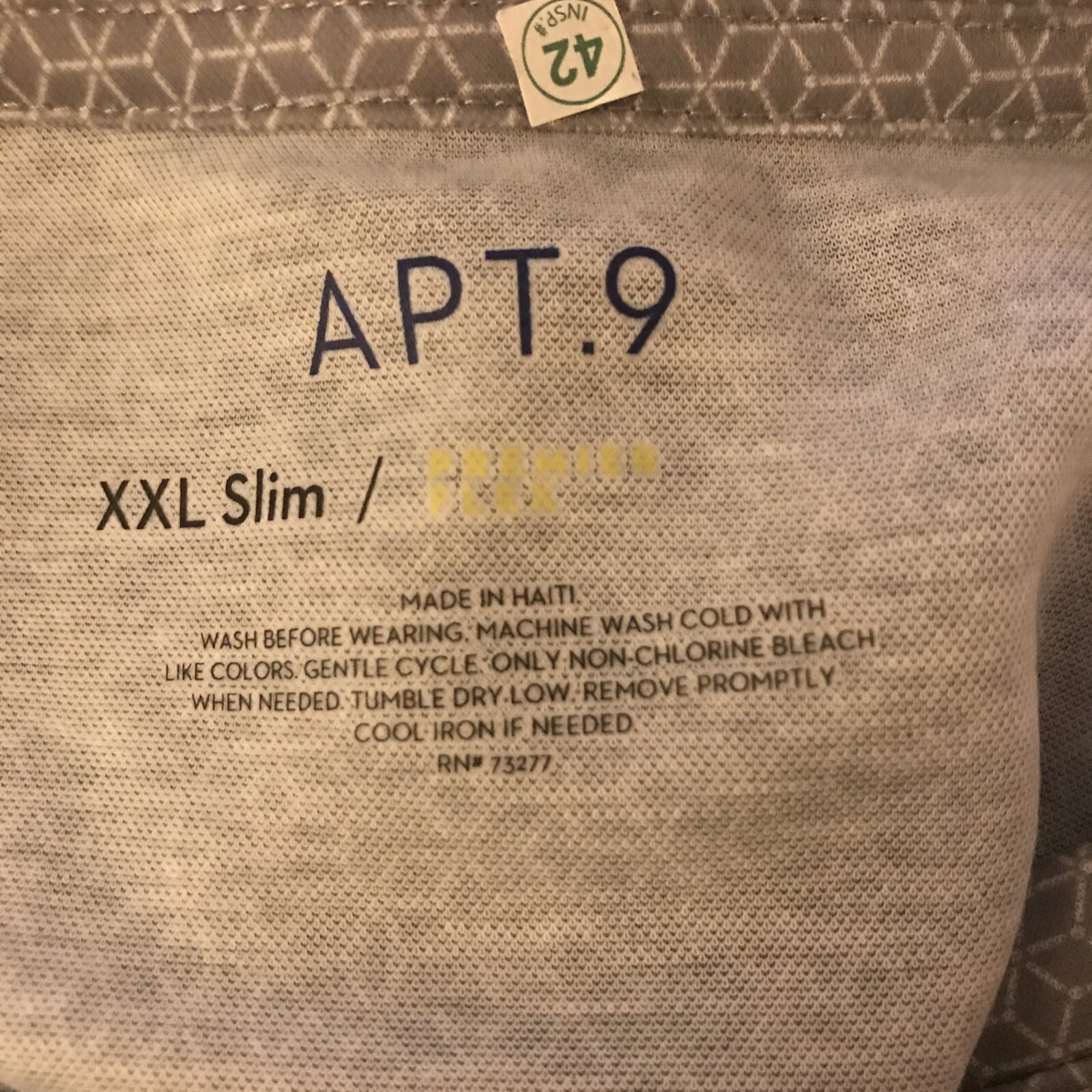 APT. 9 Premier Flex Tee Stretch Soft Short Sleeve T-Shirt Gray Hexagon 2XL G2