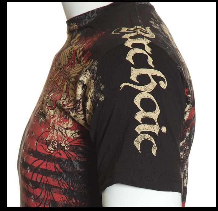 ARCHAIC by AFFLICTION Black WALLPAPER Short Sleeve Slim Fit Y2K T-shirt NWT