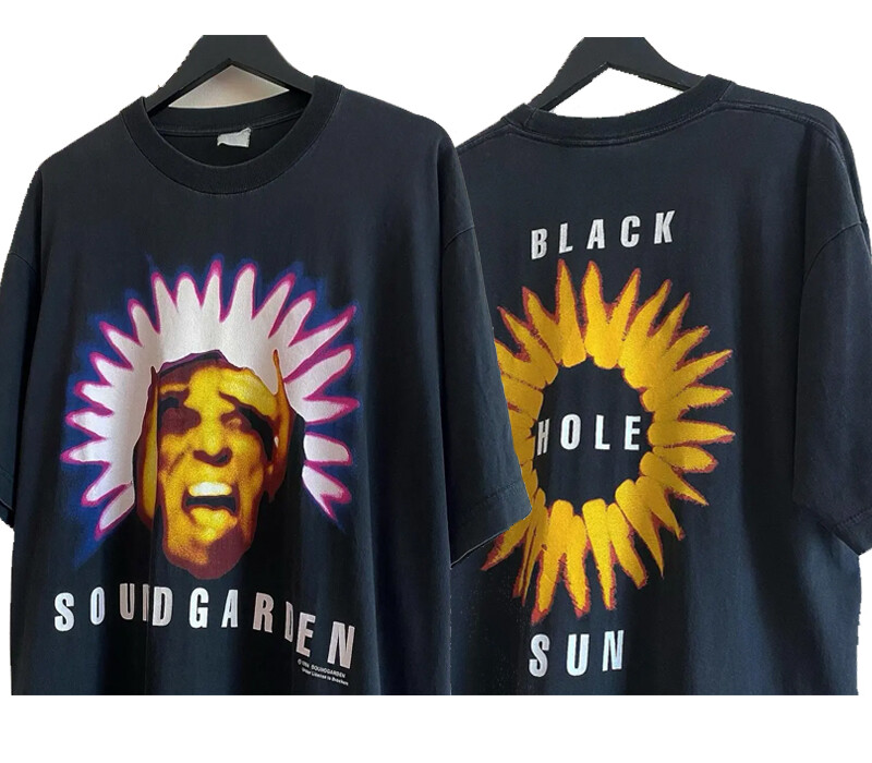 1994 Soundgarden Black Hole Sun 2 side short sleeve T shirt REPRINT NH9977