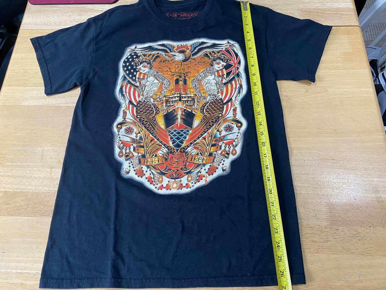 INK N IRON 2014 Long Beach, CA Queen Mary Graphic Black Tshirt – Unisex Sz M