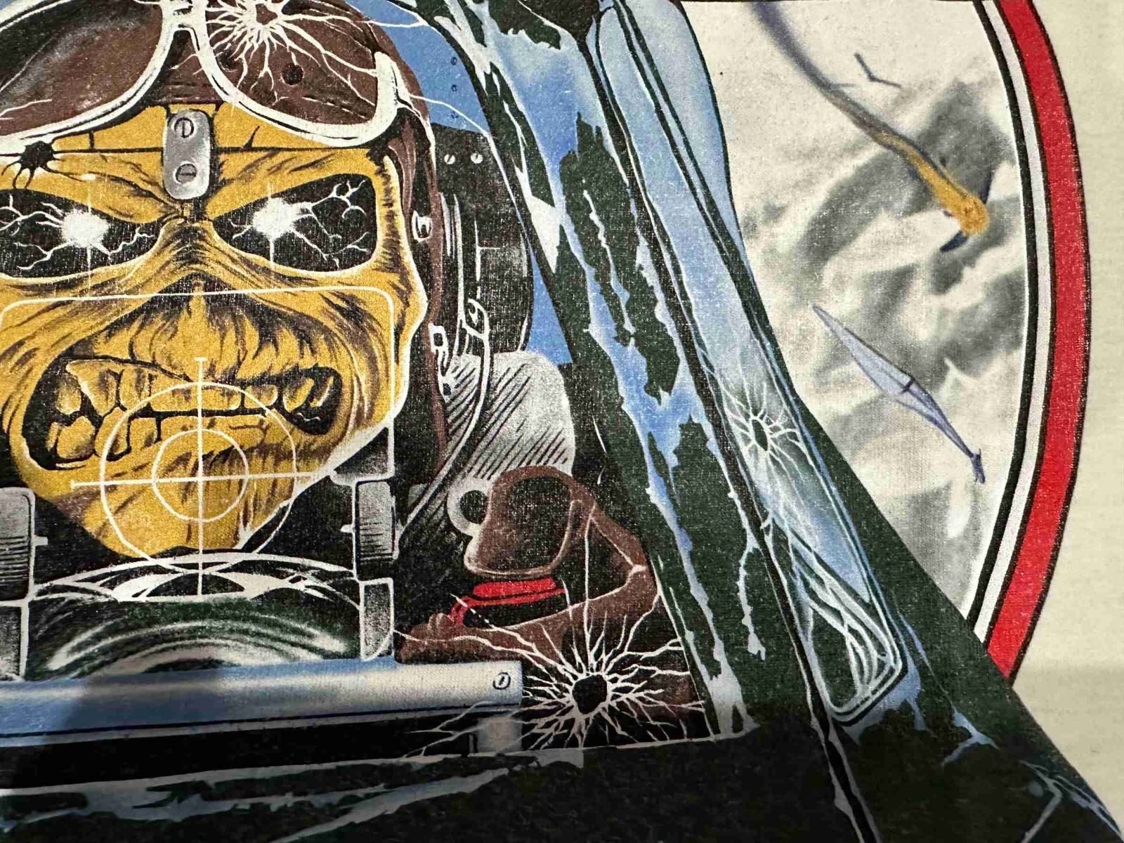 Iron Maiden Aces High 1984 Concert Raglan CREAM/CAMOUFLAGE S to 3XL