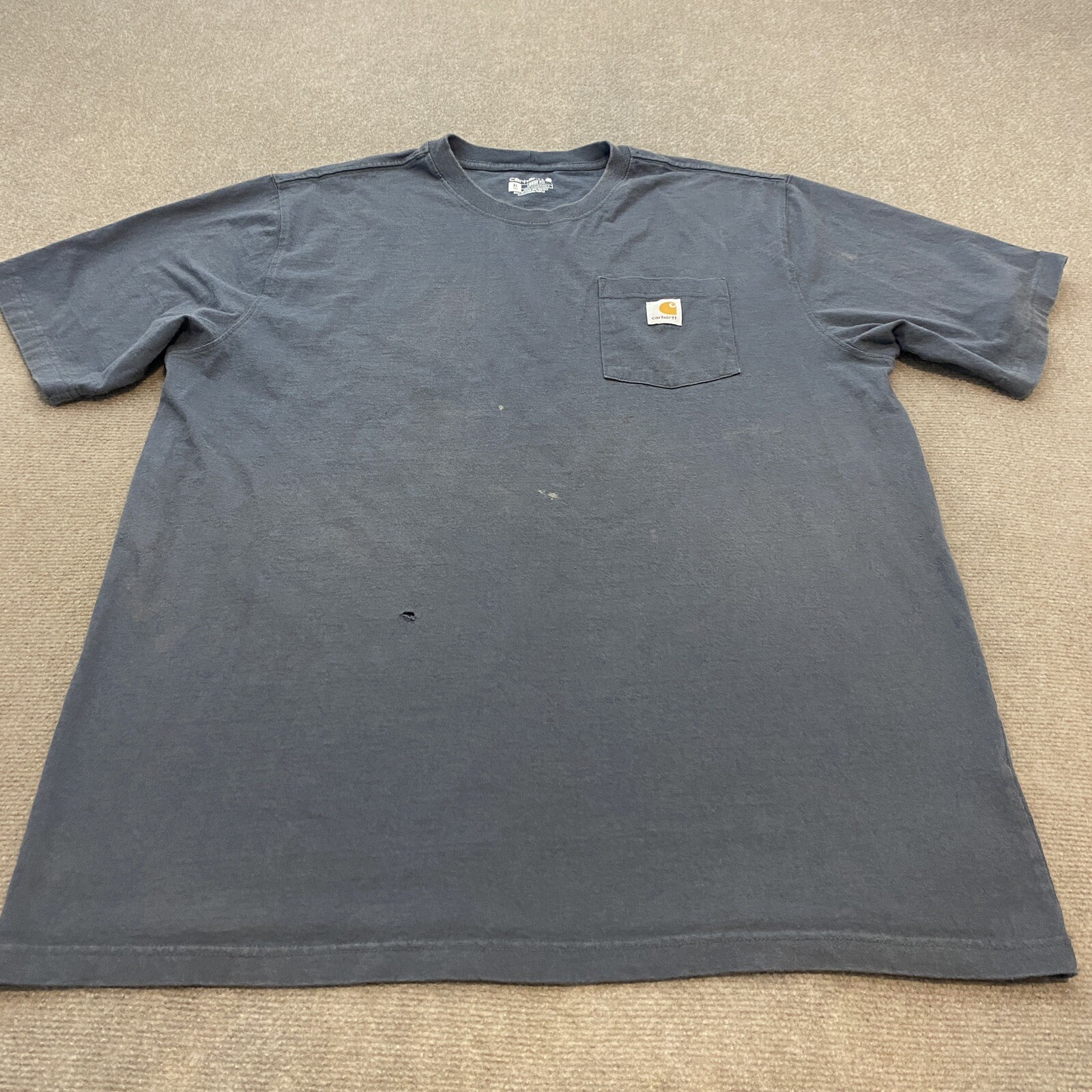 Carhartt Pocket Shirt Mens XL Tall Faded Gray Distressed Grunge K87 BLS Logo