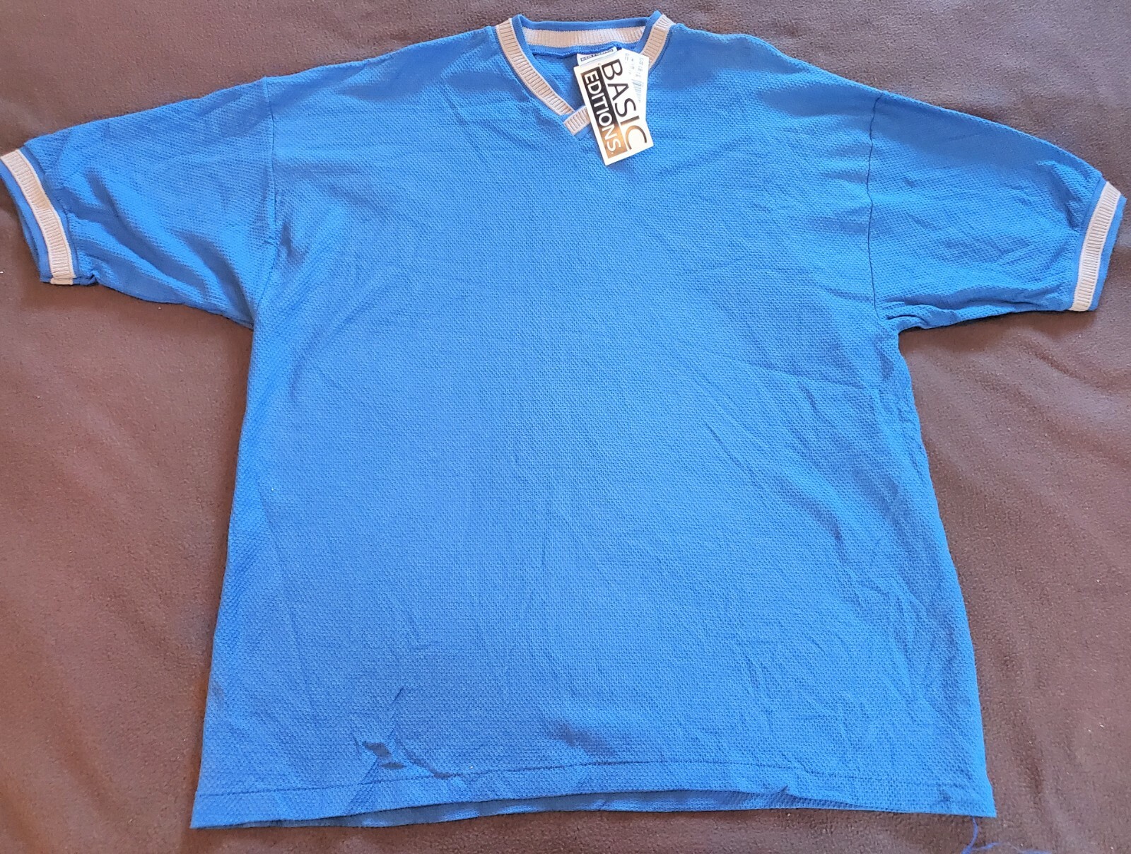 NEW VTG 90s Basic Editions Blue Surf Skate Boarder USA Made T-Shirt Mens XL