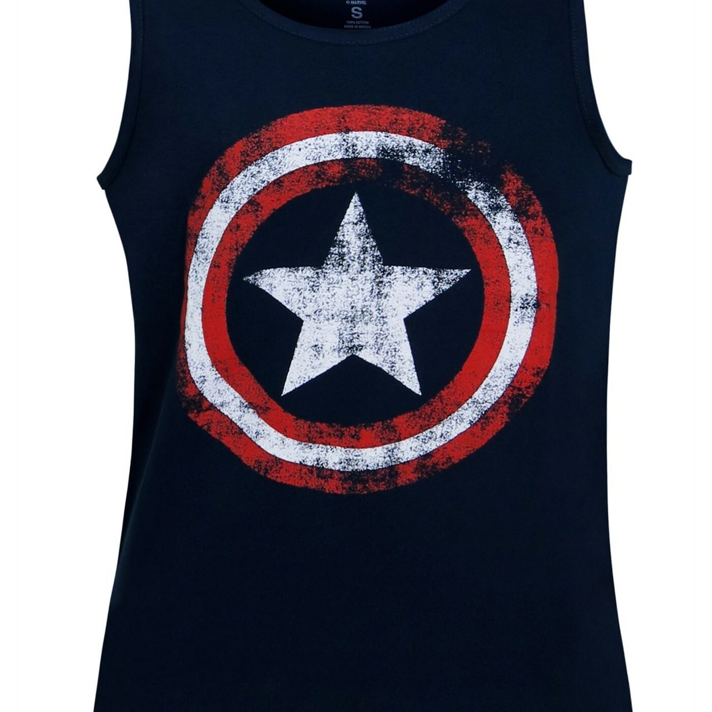 Captain America Distressed Navy Blue Tank Top Blue