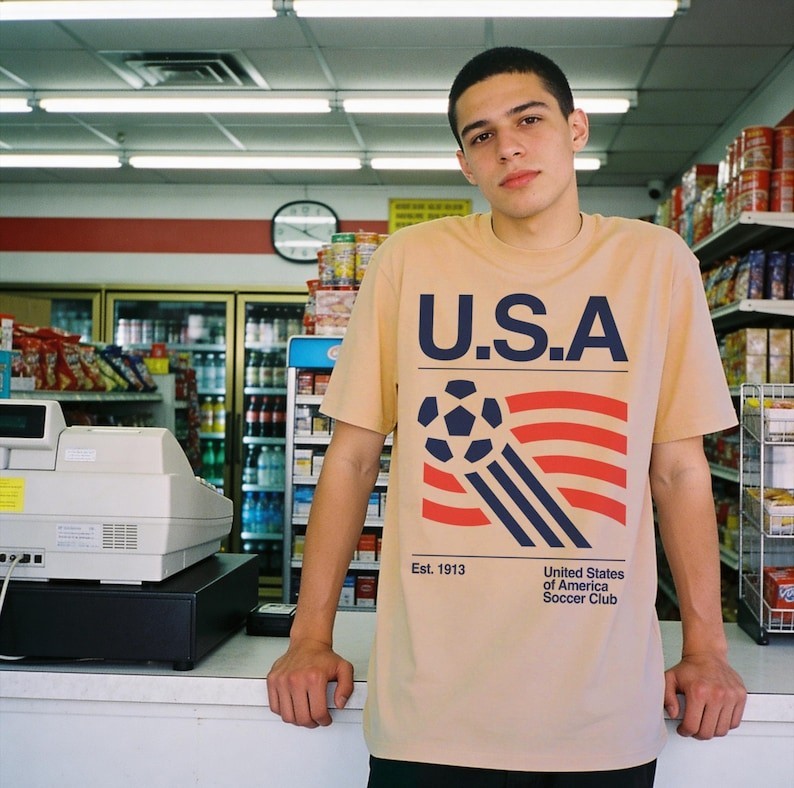 90s United States Soccer Shirt, Retro USA Team Graphic Tee