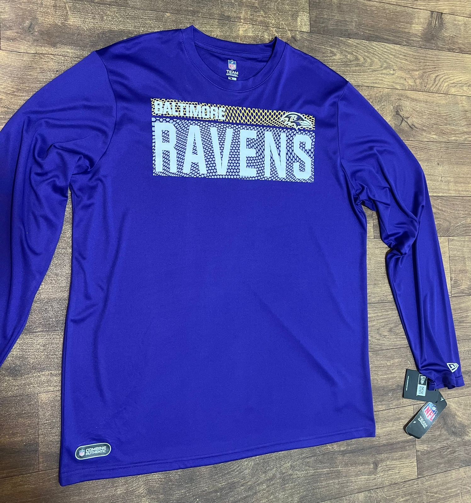 New Era NFL Baltimore Ravens Shirt Mens XL Long Sleeve Combine Authentic NWT
