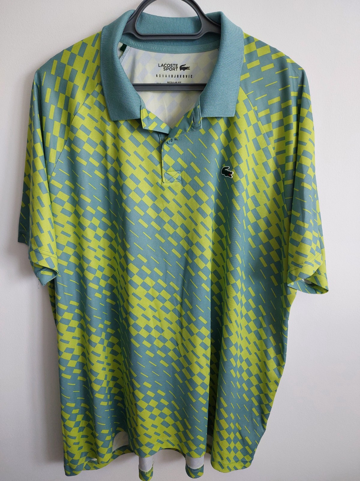 LACOSTE NOVAK DJOKOVIC 3XL (SIZE 8) GREEN POLO SHIRT VERY GOOD CONDITION